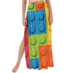 Lego Bricks, Colorful Dots Background Maxi Chiffon Tie-Up Sarong