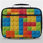 Lego Bricks, Colorful Dots Background Full Print Lunch Bag