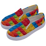 Lego Bricks, Colorful Dots Background Kids  Canvas Slip Ons