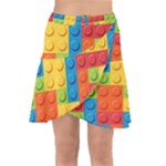 Lego Bricks, Colorful Dots Background Wrap Front Skirt