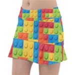 Lego Bricks, Colorful Dots Background Classic Tennis Skirt