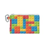 Lego Bricks, Colorful Dots Background Canvas Cosmetic Bag (Small)