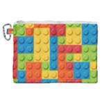 Lego Bricks, Colorful Dots Background Canvas Cosmetic Bag (XL)