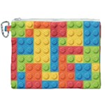 Lego Bricks, Colorful Dots Background Canvas Cosmetic Bag (XXL)