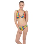 Lego Bricks, Colorful Dots Background Classic Banded Bikini Set 