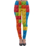 Lego Bricks, Colorful Dots Background Lightweight Velour Leggings