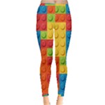 Lego Bricks, Colorful Dots Background Inside Out Leggings