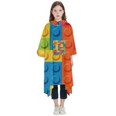 Lego Bricks, Colorful Dots Background Kids  Hooded Rain Ponchos from ArtsNow.com