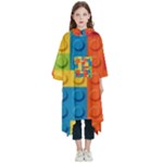 Lego Bricks, Colorful Dots Background Kids  Hooded Rain Ponchos