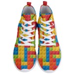 Lego Bricks, Colorful Dots Background Men s Lightweight High Top Sneakers