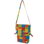 Lego Bricks, Colorful Dots Background Folding Shoulder Bag