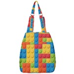 Lego Bricks, Colorful Dots Background Center Zip Backpack