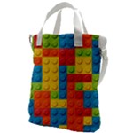 Lego Bricks, Colorful Dots Background Canvas Messenger Bag