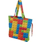 Lego Bricks, Colorful Dots Background Drawstring Tote Bag