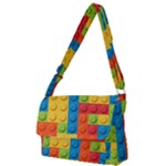 Lego Bricks, Colorful Dots Background Full Print Messenger Bag (S)