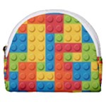 Lego Bricks, Colorful Dots Background Horseshoe Style Canvas Pouch