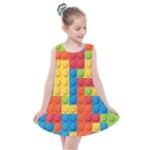 Lego Bricks, Colorful Dots Background Kids  Summer Dress