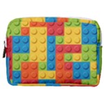 Lego Bricks, Colorful Dots Background Make Up Pouch (Medium)