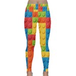 Lego Bricks, Colorful Dots Background Lightweight Velour Classic Yoga Leggings