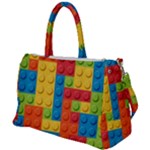 Lego Bricks, Colorful Dots Background Duffel Travel Bag