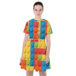 Lego Bricks, Colorful Dots Background Sailor Dress