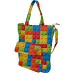 Lego Bricks, Colorful Dots Background Shoulder Tote Bag