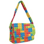 Lego Bricks, Colorful Dots Background Courier Bag