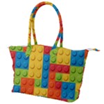 Lego Bricks, Colorful Dots Background Canvas Shoulder Bag