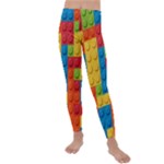 Lego Bricks, Colorful Dots Background Kids  Lightweight Velour Leggings