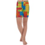 Lego Bricks, Colorful Dots Background Kids  Lightweight Velour Capri Yoga Leggings