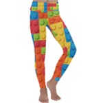 Lego Bricks, Colorful Dots Background Kids  Lightweight Velour Classic Yoga Leggings