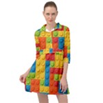 Lego Bricks, Colorful Dots Background Mini Skater Shirt Dress