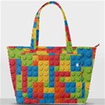 Lego Bricks, Colorful Dots Background Back Pocket Shoulder Bag 