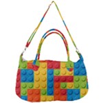 Lego Bricks, Colorful Dots Background Removable Strap Handbag