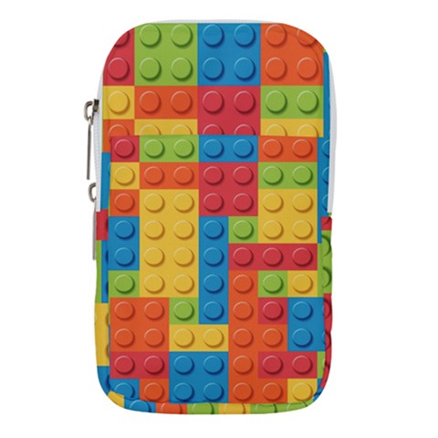 Lego Bricks, Colorful Dots Background Waist Pouch (Large) from ArtsNow.com