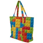 Lego Bricks, Colorful Dots Background Zip Up Canvas Bag