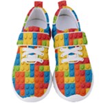 Lego Bricks, Colorful Dots Background Women s Velcro Strap Shoes