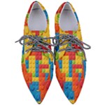 Lego Bricks, Colorful Dots Background Pointed Oxford Shoes