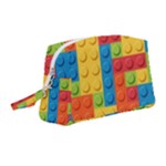 Lego Bricks, Colorful Dots Background Wristlet Pouch Bag (Medium)