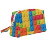 Lego Bricks, Colorful Dots Background Wristlet Pouch Bag (Large)