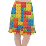 Lego Bricks, Colorful Dots Background Fishtail Chiffon Skirt