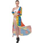 Lego Bricks, Colorful Dots Background Maxi Chiffon Beach Wrap