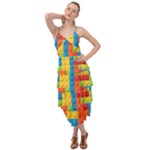 Lego Bricks, Colorful Dots Background Layered Bottom Dress