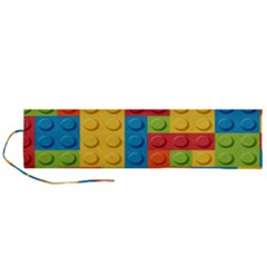 Lego Bricks, Colorful Dots Background Roll Up Canvas Pencil Holder (L) from ArtsNow.com