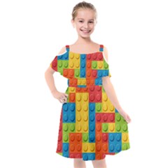 Kids  Cut Out Shoulders Chiffon Dress 