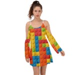 Lego Bricks, Colorful Dots Background Boho Dress