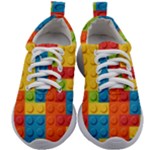 Lego Bricks, Colorful Dots Background Kids Athletic Shoes