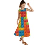 Lego Bricks, Colorful Dots Background Summer Maxi Dress