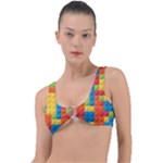 Lego Bricks, Colorful Dots Background Ring Detail Bikini Top