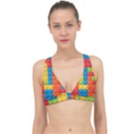 Lego Bricks, Colorful Dots Background Classic Banded Bikini Top